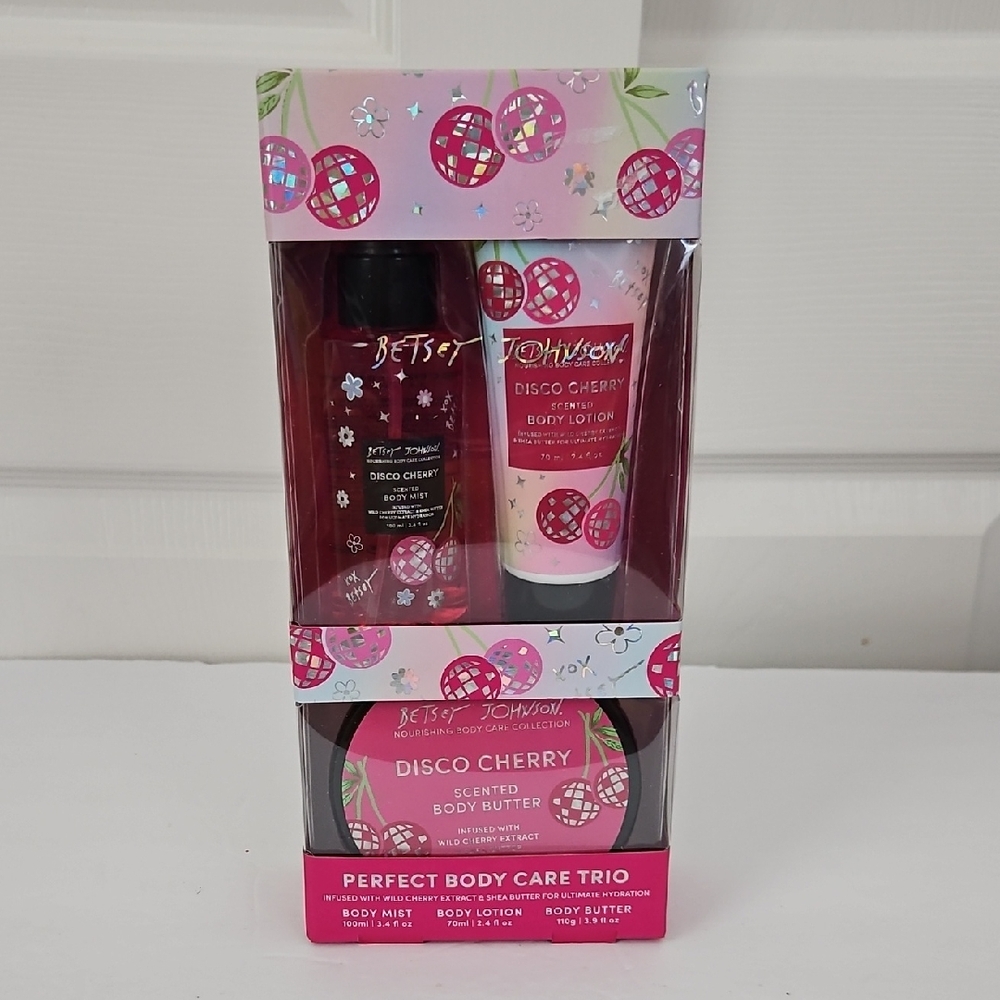 Betsey Johnson NWT Disco Cherry Body Care Set -